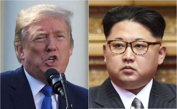 左为美国总统川普，右为朝鲜领导人金正恩。（图左中央社档案照片；图右档案照片∕共同社提供）