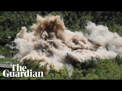 朝鲜炸毁核试验场视频曝光 场面壮观 