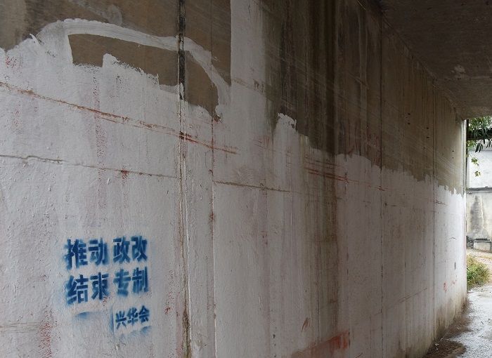 兴华会纪念六四29周年:街头贴标语