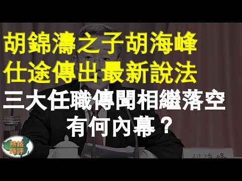 胡锦涛之子胡海峰仕途传出最新说法 三大任职传闻相继落空 有何内幕？