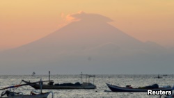 位于巴厘岛的阿贡火山。（资料图片）