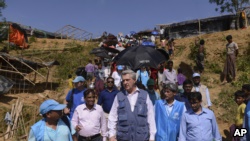联合国难民事务高级专员访问孟加拉国的罗兴亚穆斯林难民营（2017年9月23日）