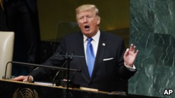 川普在聯合國大會開幕式發表講話