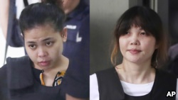 被控涉嫌杀死金正男的艾希亚（Siti Aisyah）和段氏香（Doan Thi Huong）表示无罪