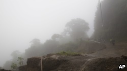 被热带风暴内特席卷过后的哥斯达黎加阿拉胡埃拉市烟雨蒙蒙。（2017年10月5日）